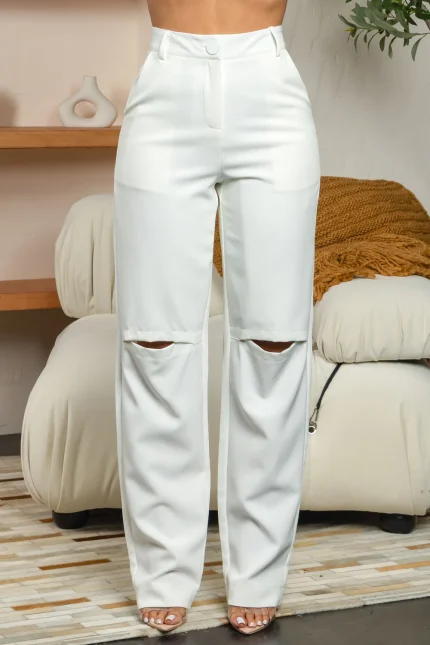 Cut-Out Straight Leg Pants