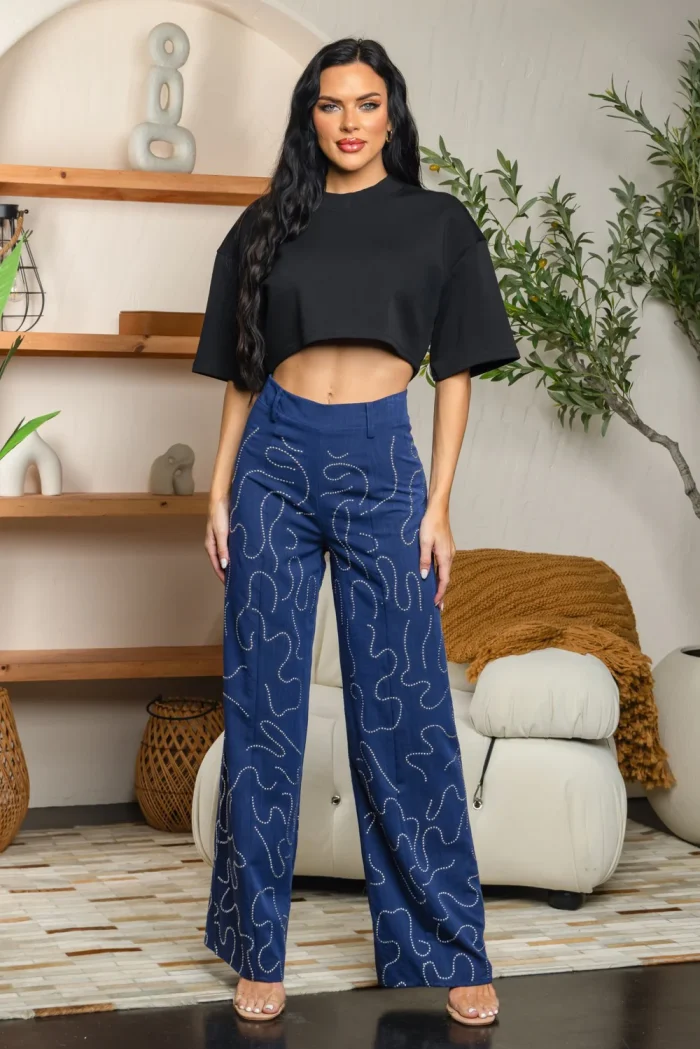 Embellishment High Waisted Pants - Imagen 1